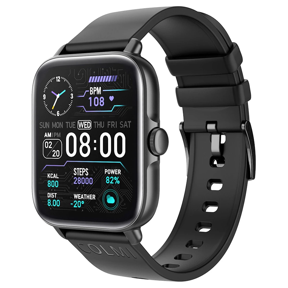 Promo 😍 COLMI P28 Plus Smartwatch Upgraded Large Battery Fashion Sports and Health Monitor ⌚ Watch Black 💯 - Image 2