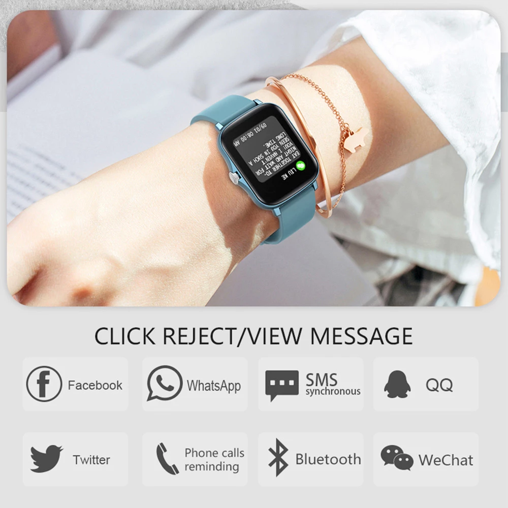 New π COLMI P8 Plus 1.69 inch Smart β Watch IP67 waterproof Heart Rate Blood Pressure Blood Oxygen Pink π - Image 3