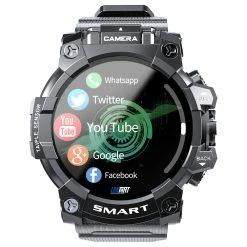 Promo ✨ LOKMAT APPLLP 6 Smart ⌚ Watch 4G WiFi Tel ⌚ Watch with Camera GPS Sports ⌚ Watch with Touch Screen for Android iOS Black 🧨