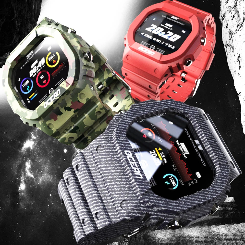 Best Sale ✨ LOKMAT OCEAN Bluetooth Smartwatch 1.14 inch TFT Touch Screen Heart Rate Blood Pressure Monitor 5 ATM Water-Resistant 170mAh Battery - Red ⌛ - Image 3