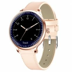 Discount 👏 Makibes NY12 Women Smartwatch Blood Pressure Monitor 1.08 Inch IPS Screen IP67 Water Resistant Heart Rate Sleep Tracker Leather Strap - Gold 💯
