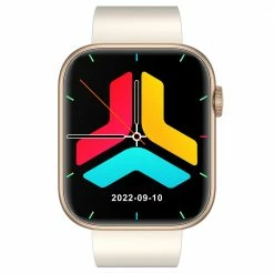 Deals 👍 QX7 Smartwatch 1.85'' Large TFT Screen Bluetooth 5.2, Heart Rate Monitor, SpO2, Blood Pressure, 100+ Sports Modes - Beige 👏