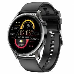 Discount ⌛ SENBONO Max2 Smartwatch for Men Touch Screen 24 Sports Modes Waterproof Fitness Tracker for iOS Android Black Leather 😍