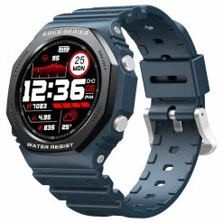 Discount ⭐ Zeblaze Ares 2 Bluetooth Smartwatch 1.09 inch Touch Screen Heart Rate Blood Pressure Monitor 50M Water-Resistant 260 mAh Battery 45 Days Standby Time - Blue 🎉