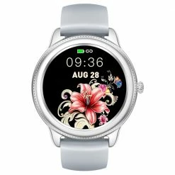 Best Pirce ⭐ Zeblaze Lily Bluetooth Smartwatch 1.1 inch Touch Screen Heart Rate Blood Pressure Monitor IP68 Water-Resistant 200 mAh Battery 30 Days Standby Time - Silver ⭐