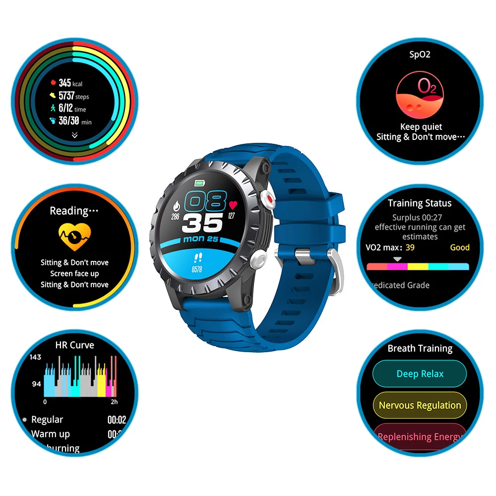 Outlet 😀 Zeblaze Stratos Sports 1.32 Inch Full-touch Screen GPS/GLONASS/Bei Dou Heart Rate Sp02 Measurement Smart ⌚ Watch Blue 🎁 - Image 5