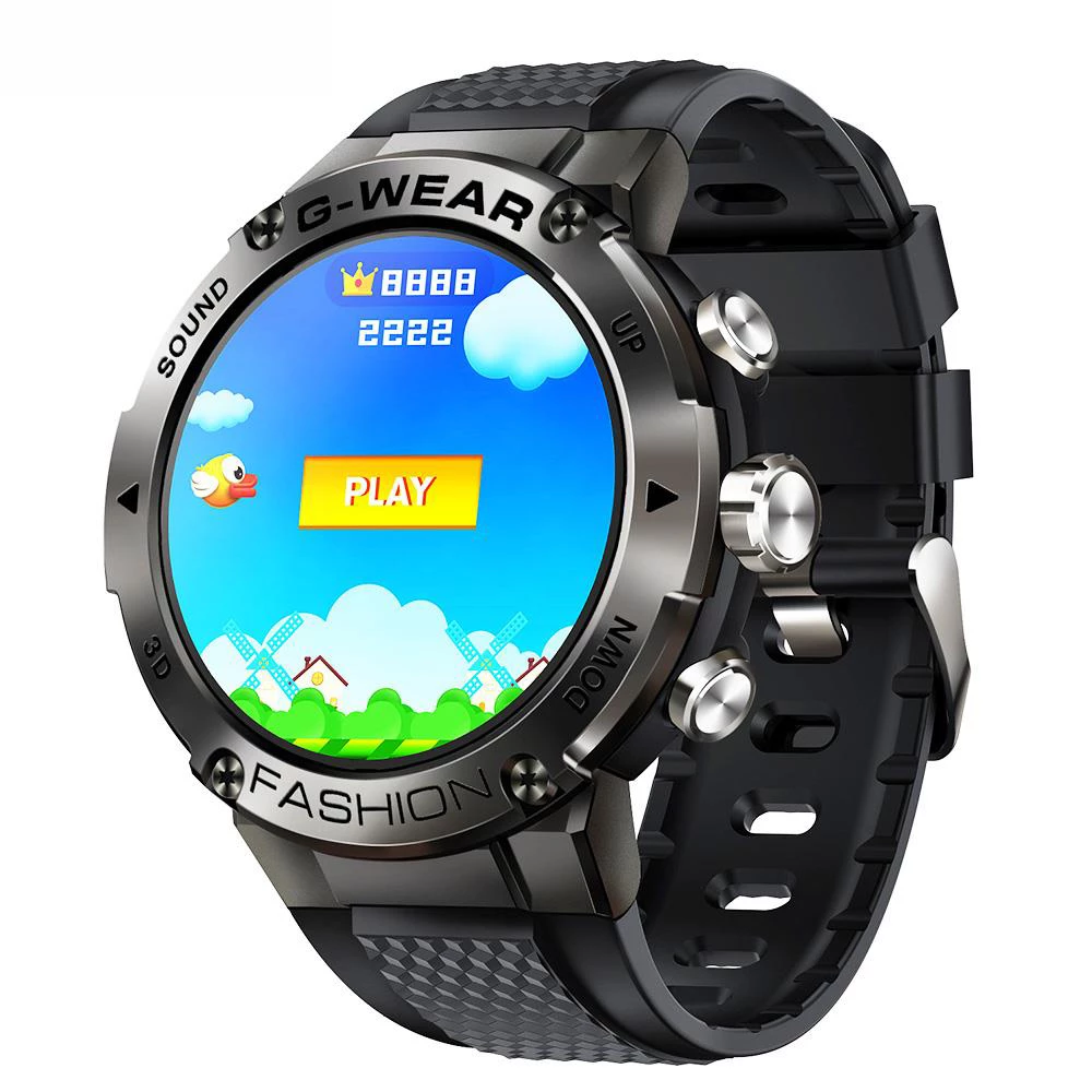 Promo π LEMFO K28H Smartwatch 1.32-inch IPS Clear Full-Touch Screen Men β Watch with BT Call - Black π - Image 2