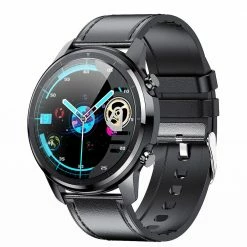 Budget 👍 LEMFO LF26 Smartwatch Full Touch HD Amoled Screen Bluetooth 5.0 Sports Fitness ⌚ Watch Leather - Black 🌟
