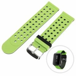 Outlet 😀 Universal Replacement Silicon ⌚ Watch Bracelet Strap Band 20mm Two-tone Round Hole for Xiaomi Huami Amazfit Bip Ticwatch 2 Weloop Hey 3S - Green+Black ⭐